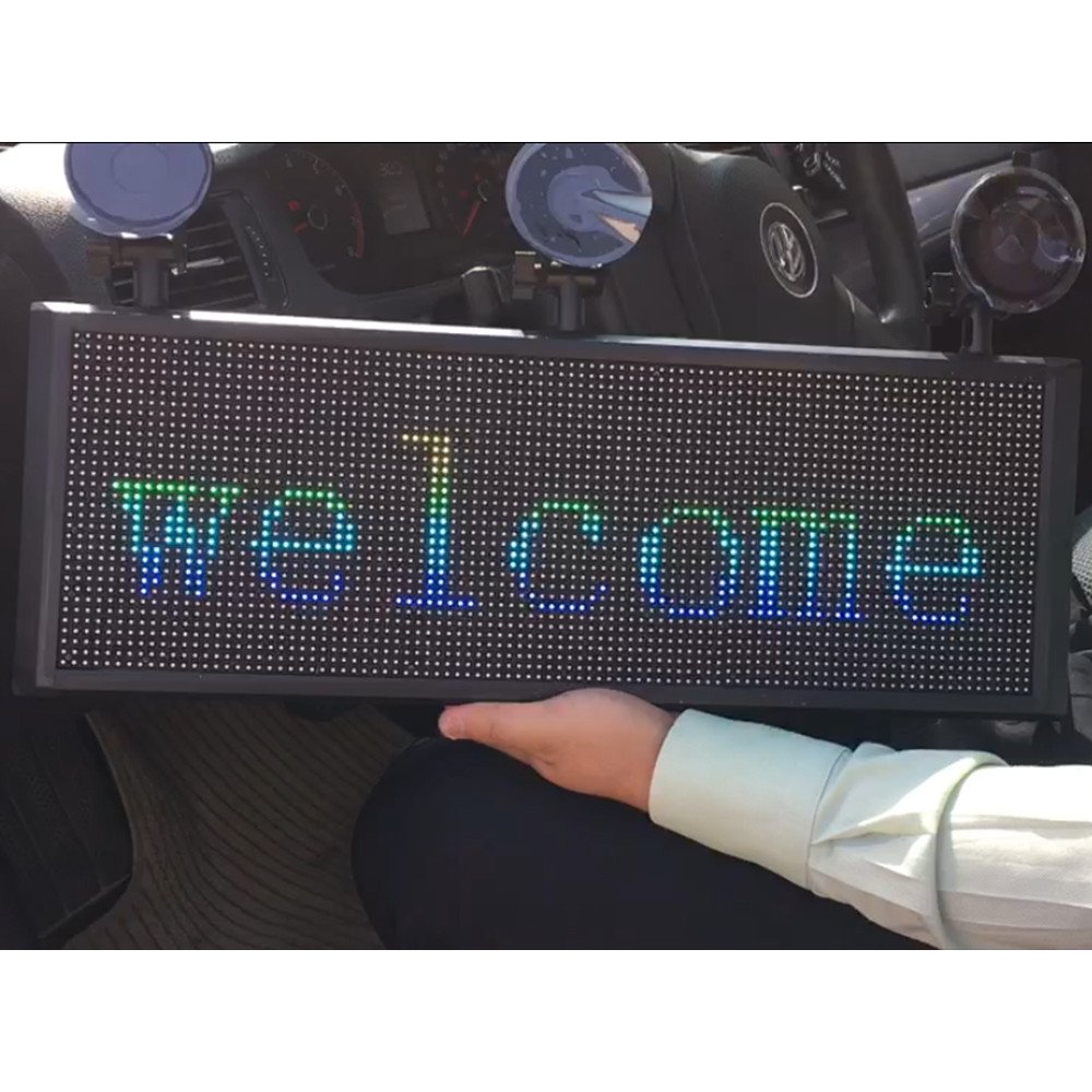 Car Taxi Rear Window Led Screen Advertising Logo 4G Wifi Wireless LED Signboard 12V car signs