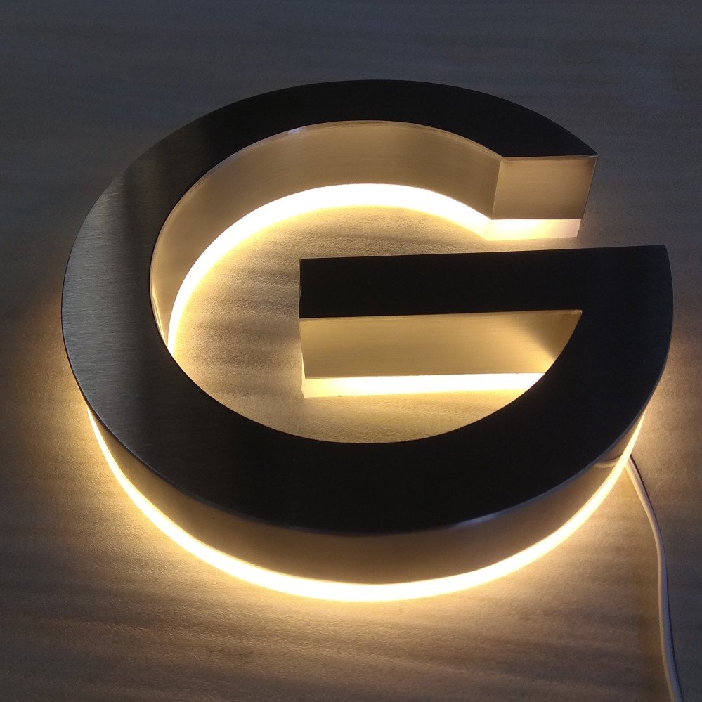 Hotel logo sign high quality led channel letter illuminated car logo fashion custom halo electric frontlit letter sign