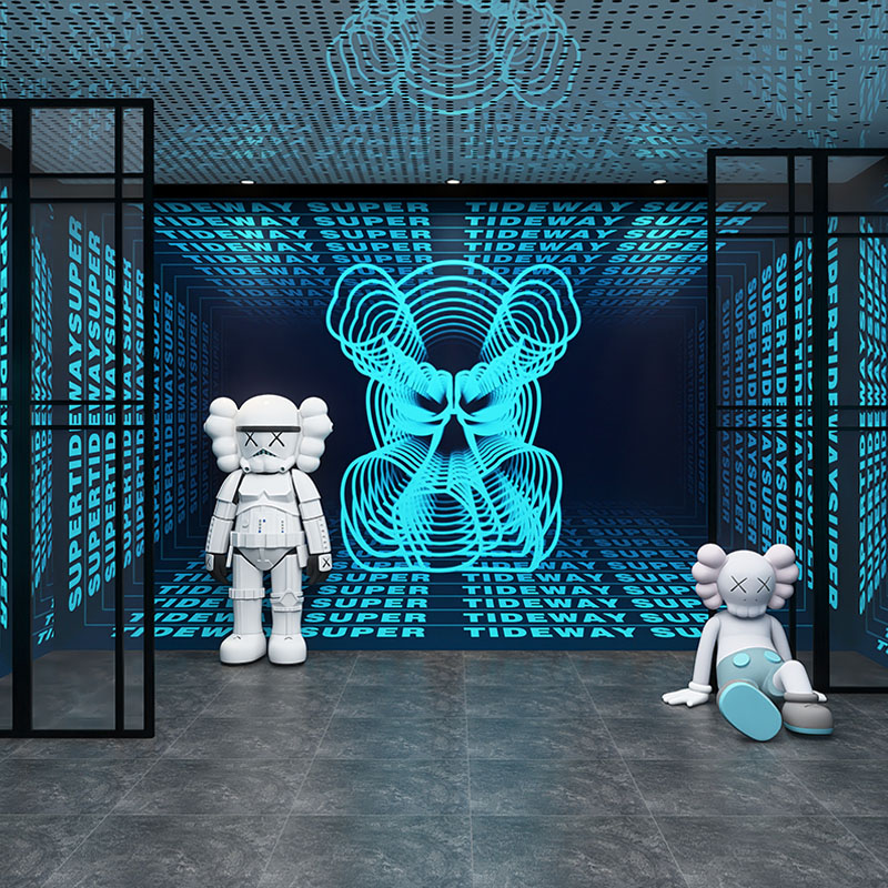 Customization New Trending Acrylic Semi Reflective 3d Black Hole Billboard Decoration Unlimited Abyss Mirror Light Box