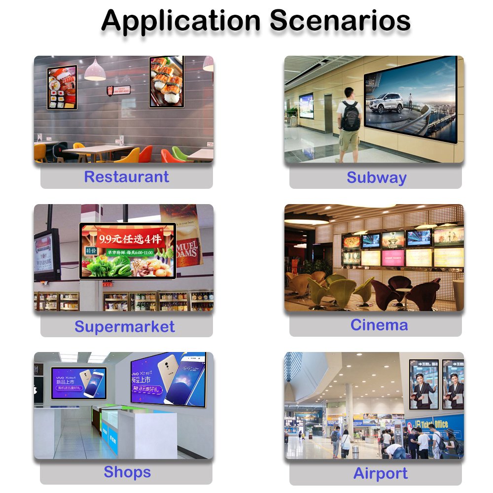 Tablet PC Window Android Indoor Wall Mounted Display Screen lcd Flat Screen TV For Advertising Restaurant Digital Menu Signage