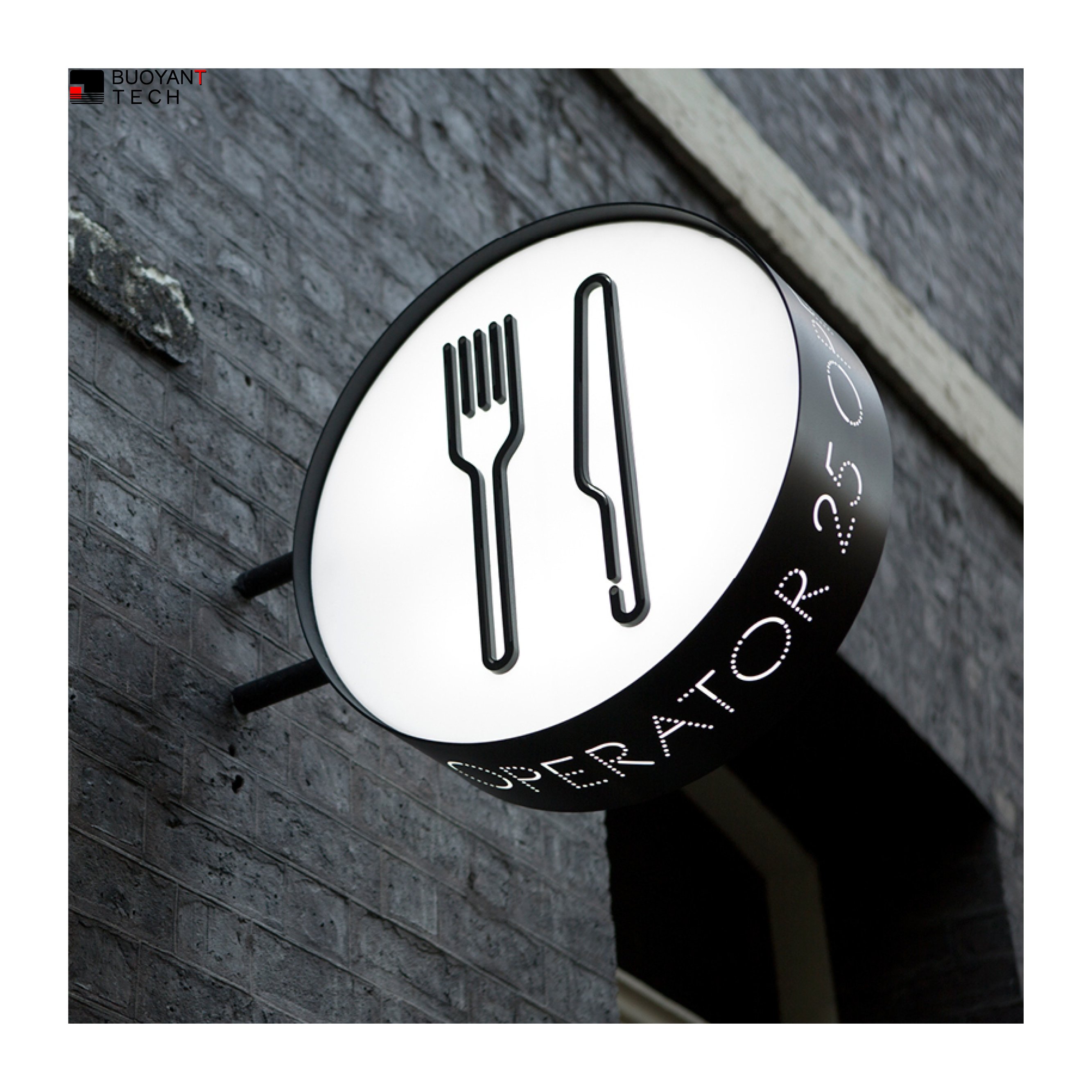 Custom outdoor Rotate Style Flat acrylic Shop sign board led street light advertising light box