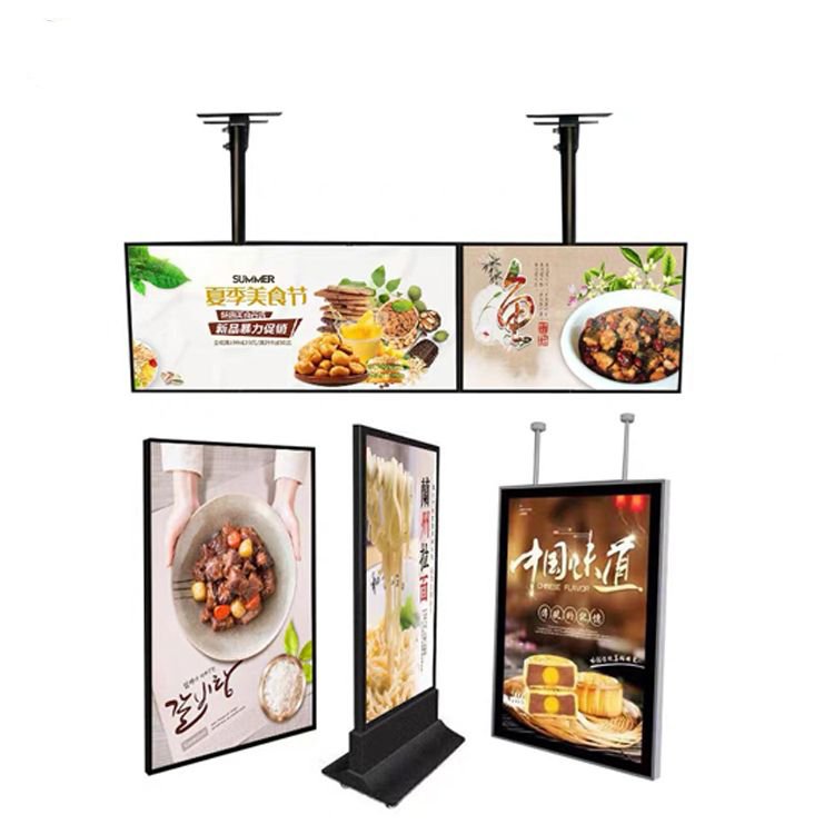 Tempered Glass Material Displays Slim Menu Display Board Advertising Led Light Box For Fast Food Restaurant