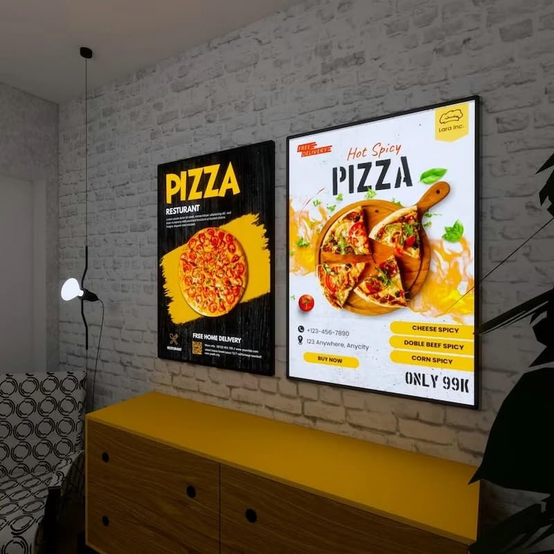 Tempered Glass Material Displays Slim Menu Display Board Advertising Led Light Box For Fast Food Restaurant