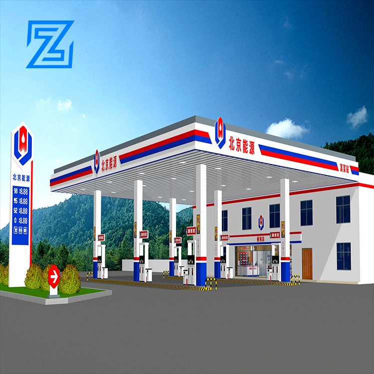 China Petrol Station Equipment LED Logo Pylon Sign 2024 Gas Station Advertising 3D Logo Fuel Station Canopy and Sign Indicator
