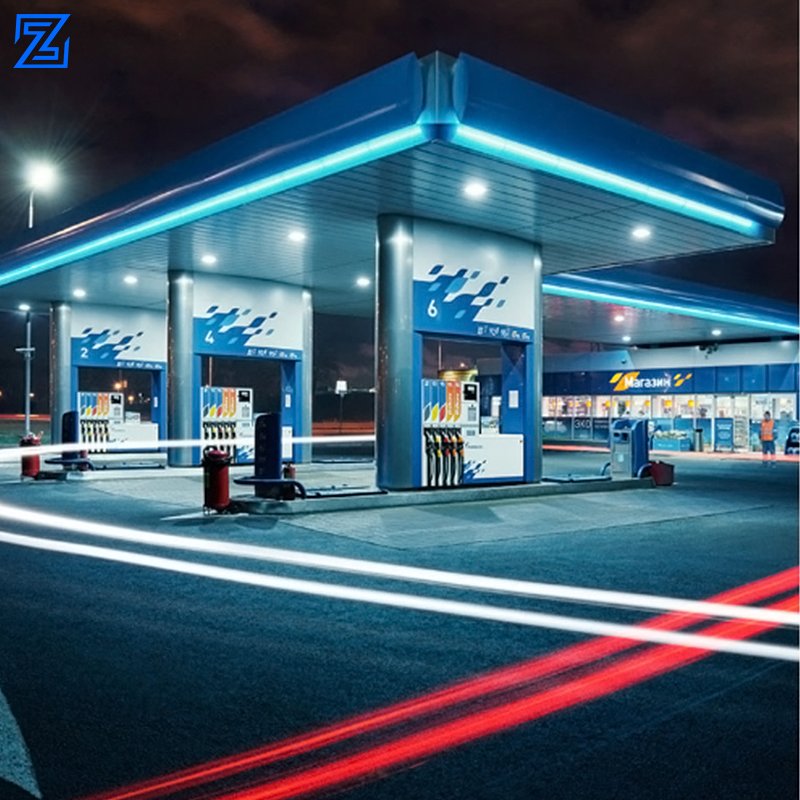 China Petrol Station Equipment LED Logo Pylon Sign 2024 Gas Station Advertising 3D Logo Fuel Station Canopy and Sign Indicator