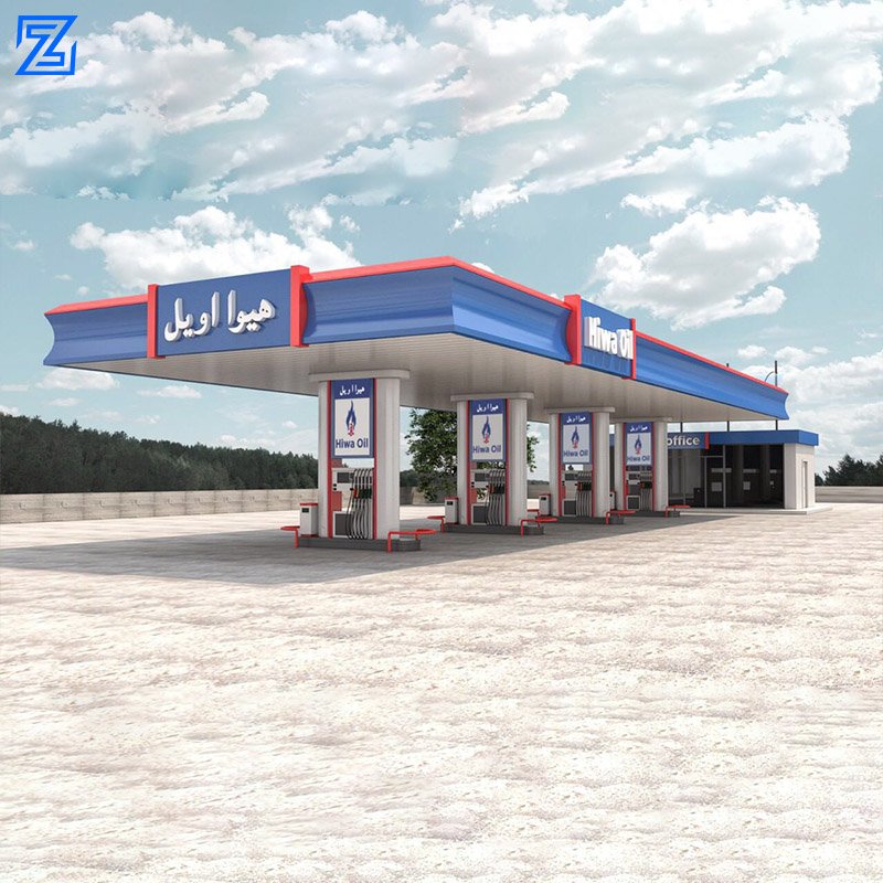 China Petrol Station Equipment LED Logo Pylon Sign 2024 Gas Station Advertising 3D Logo Fuel Station Canopy and Sign Indicator