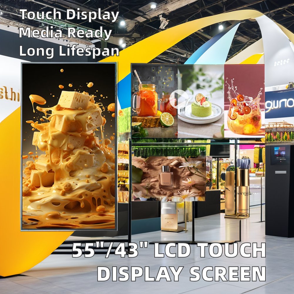 43/55 Inch Touch Screen LCD Digital Display Advertising Signage LED Panel for Indoor Signage Boards