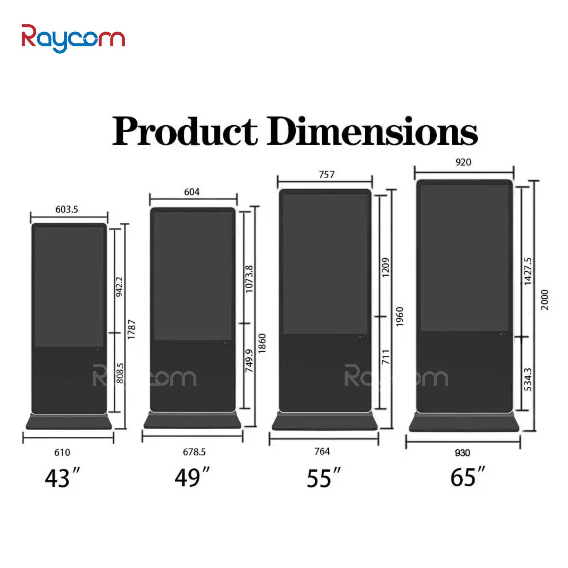 4k monitors totem led/LCD display smart board kiosk stands Advertising screen digital signage and displays for mall