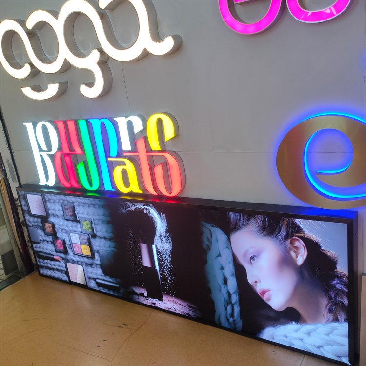 New fashion led stainless steel fabric lightbox LED letter lightbox outdoor shop store custom led sign for business lightbox