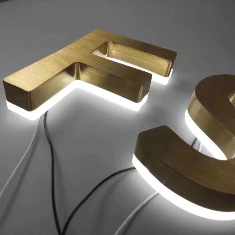 Custom 3D Illuminated Metal Wall Logo Sign LED Backlit Advertising Board for Outdoor Company Store Sign Shop Signboard