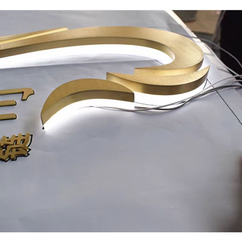 Custom 3D Illuminated Metal Wall Logo Sign LED Backlit Advertising Board for Outdoor Company Store Sign Shop Signboard