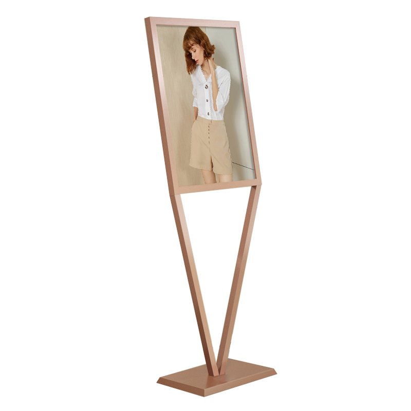 Boze Wholesale V-Design Aluminum Floor Standing Poster Holder Good Quality Advertising Boards