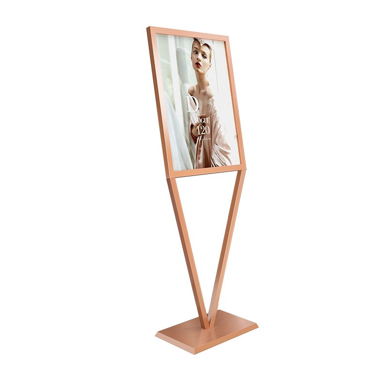 Boze Wholesale V-Design Aluminum Floor Standing Poster Holder Good Quality Advertising Boards