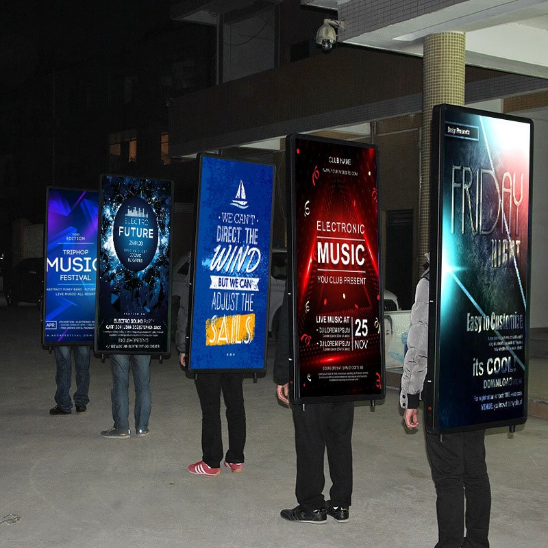 High quality LED backpack light box with battery portable walking billboard