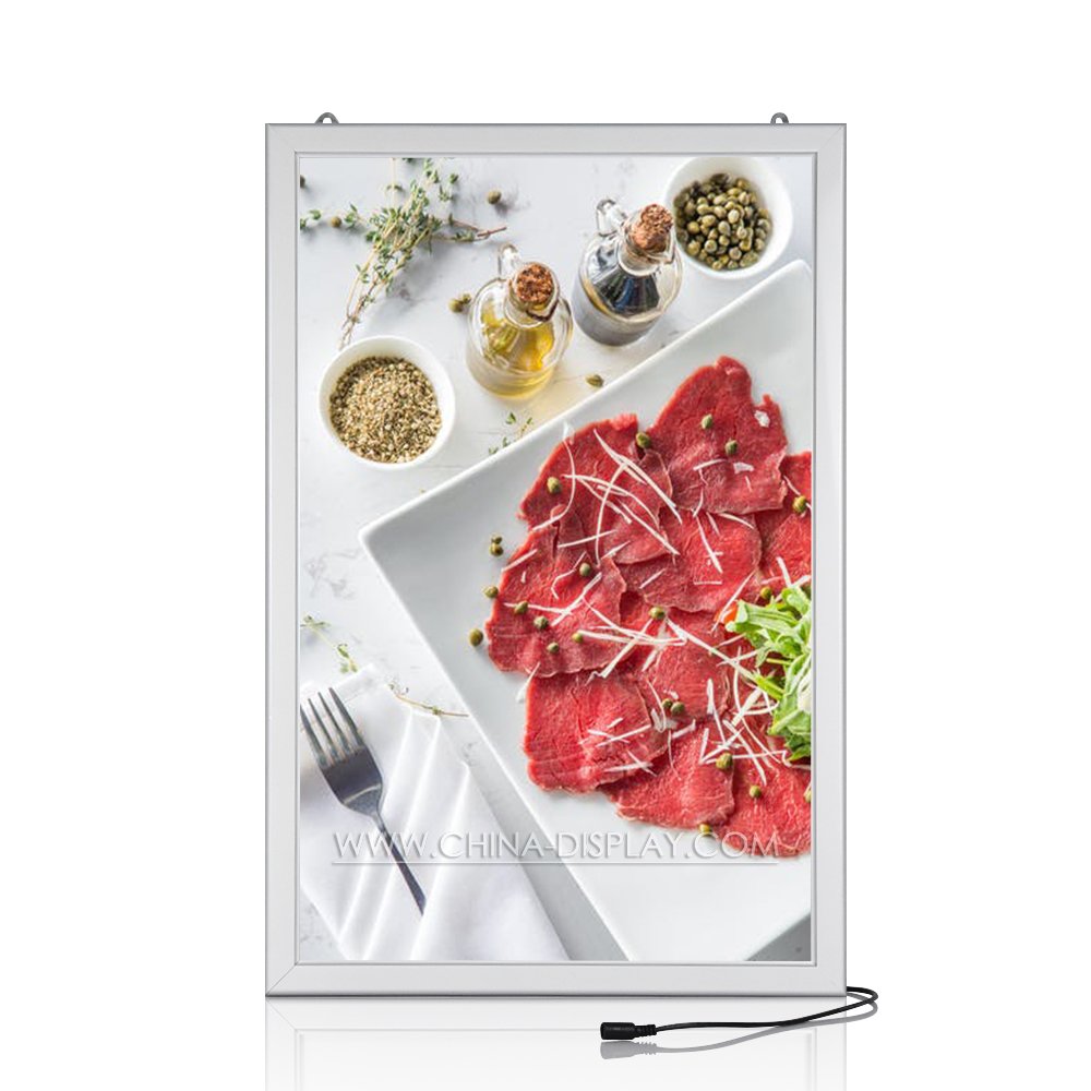 Double Sided Super Slim LED Advertising Display Slim Light Box Indoor Hanging Type Front Panel LED Display Sign Board