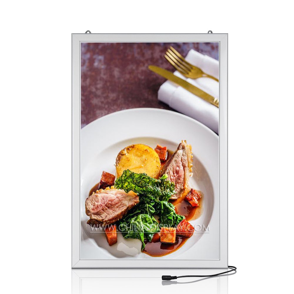 Double Sided Super Slim LED Advertising Display Slim Light Box Indoor Hanging Type Front Panel LED Display Sign Board