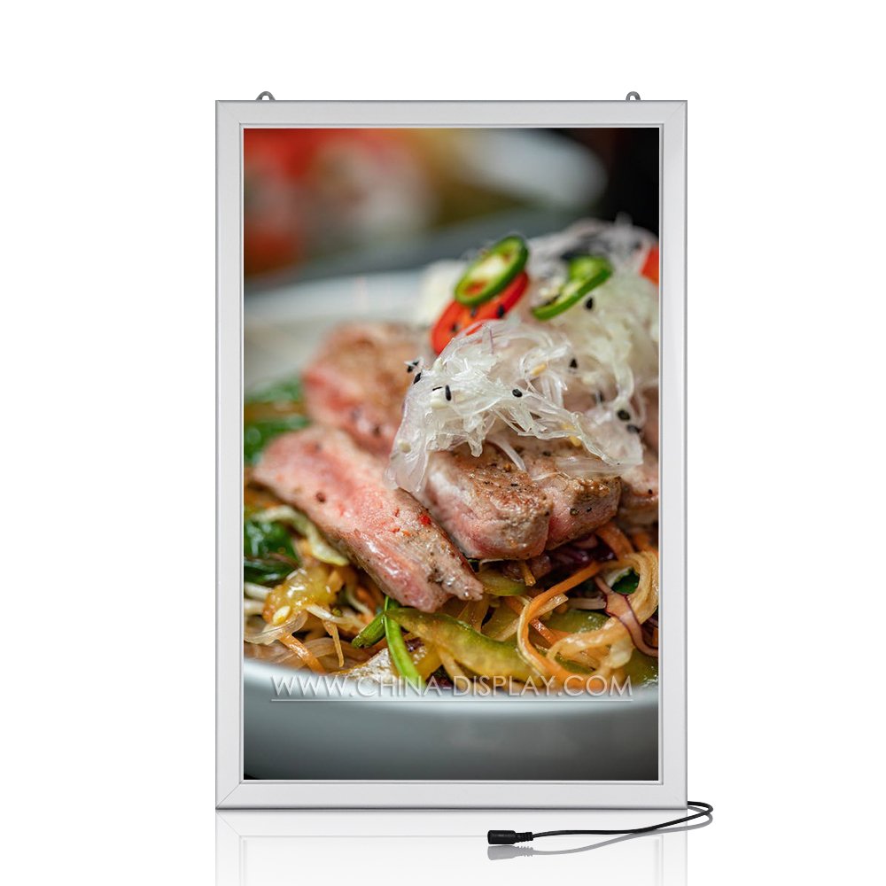 Double Sided Super Slim LED Advertising Display Slim Light Box Indoor Hanging Type Front Panel LED Display Sign Board