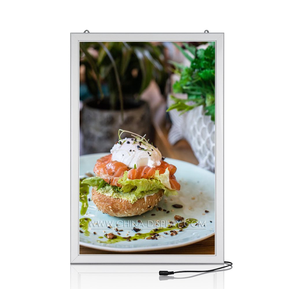 Double Sided Super Slim LED Advertising Display Slim Light Box Indoor Hanging Type Front Panel LED Display Sign Board