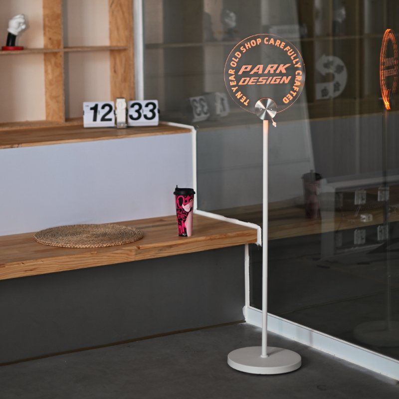 Store Creative Display Logo USB Charging Glow Floor Sign Content Customization