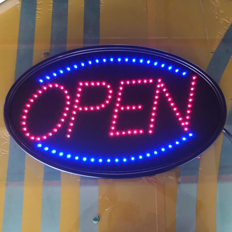 Neon Sign OPEN LED Business Open Sign Advertisement Board Electric Display Sign Two Modes Flashing Steady Light