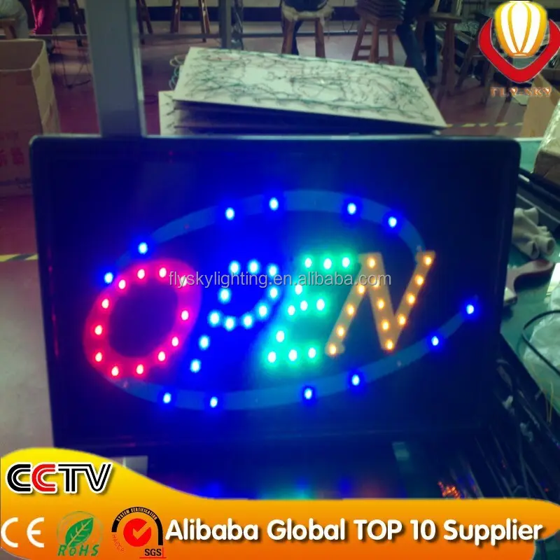 Neon Sign OPEN LED Business Open Sign Advertisement Board Electric Display Sign Two Modes Flashing Steady Light