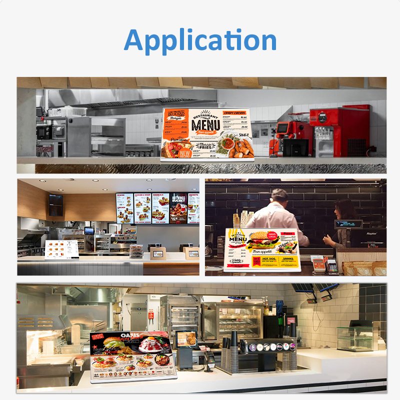 23.8 24 inch Android tablet indoor restaurant touch order screen boards for milk tea shop restaurants desktop digital menu board