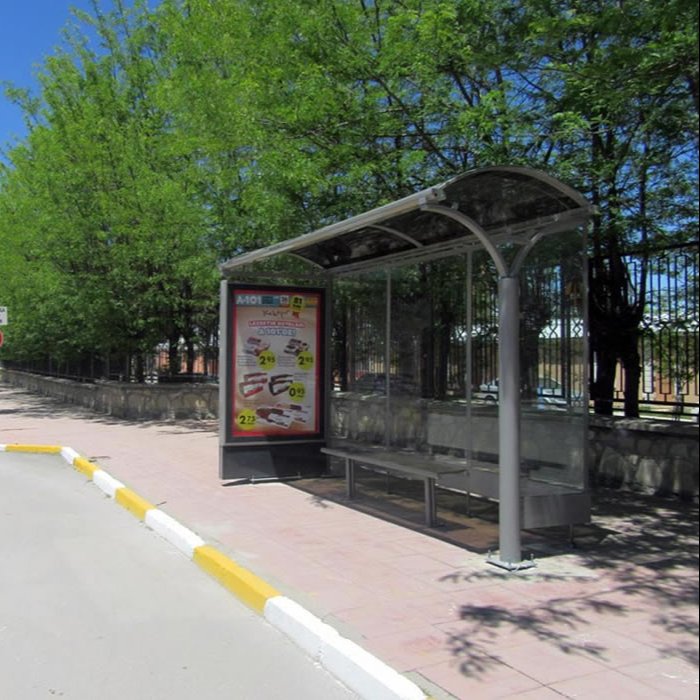 Custom Outdoor Rectangle Shape Bus Stop Advertising Shelter Durable PP Aluminum Glass Low Power LED Light Box Steel CLP MUPI