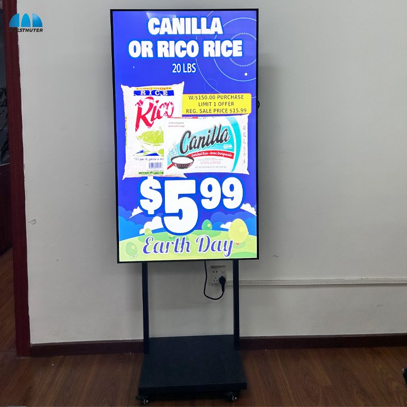 32 Inch 1000nits High Brightness Hanging Shop Advertising Display Window Facing Monitor LCD Digital Signage And Displays