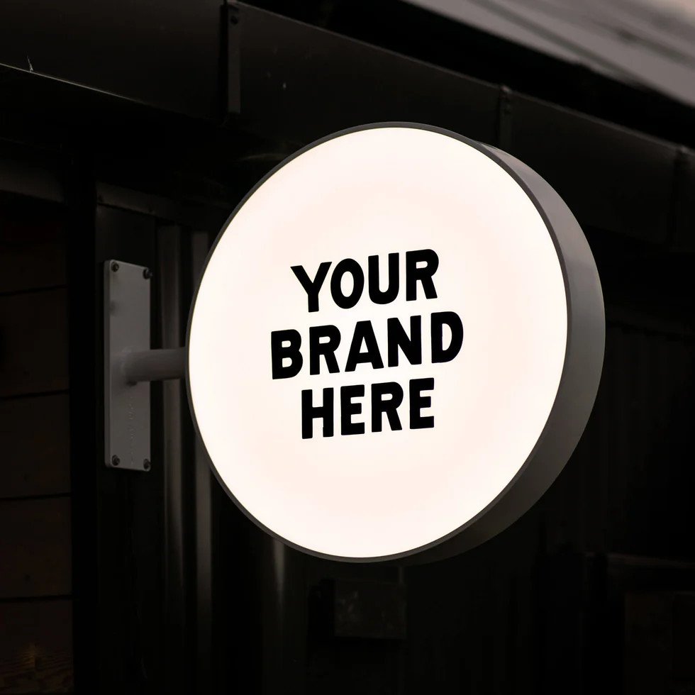 Custom Storefront Logo Advertising Board LED Outdoor Circular Business Shop Sign Acrylic Light Box Round Light Box Sign