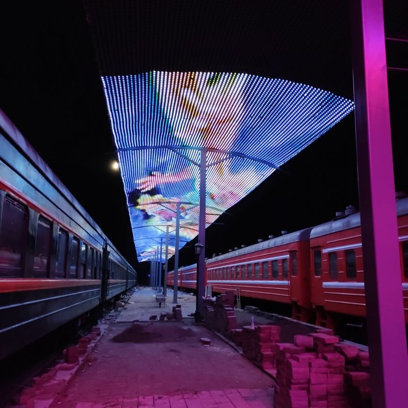 T20 P50 high quality LED film Foldable Waterproof Creative electronic advertising board Mesh Screen