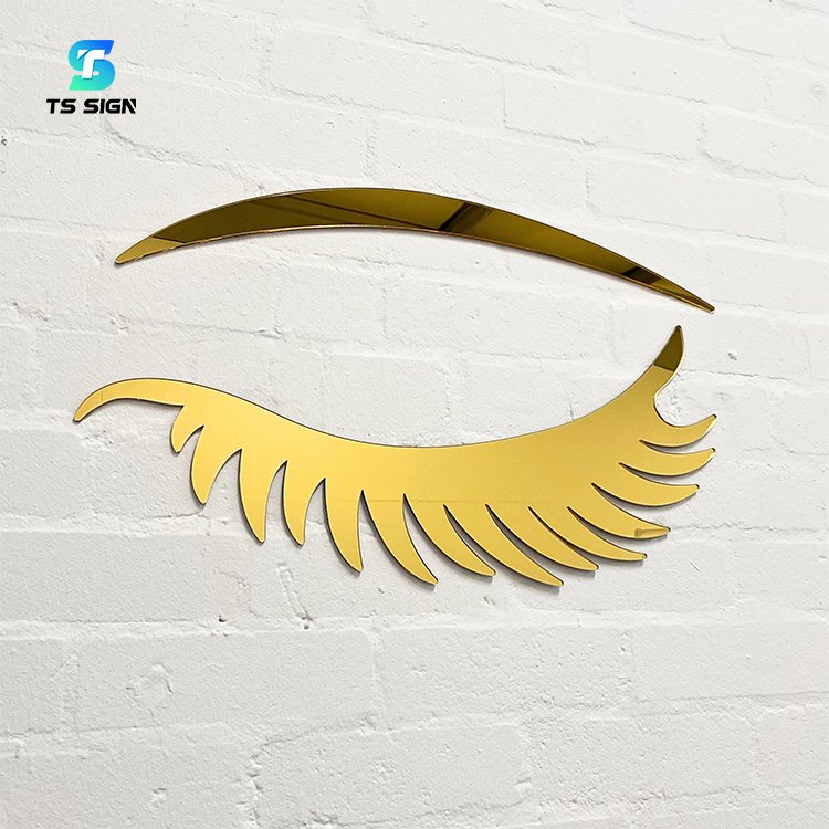Laser Cut Reception Sign Office Wall Logo Mirror Gold Sign Custom Business Name Sign