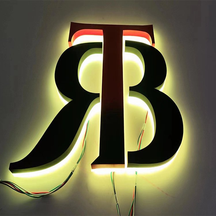 New arrival acrylic metal led light letter sign custom stainless steel RGB light up sign led custom logo led sign for business