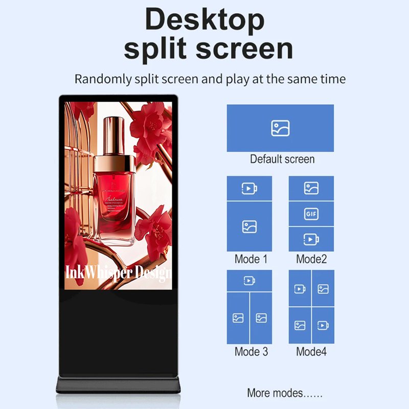 LuxGaze Floor Stand Lcd Touch Screen Advertising Display 55 Inch Smart Kiosk Vertical LCD Interactive Panel Digital Signage