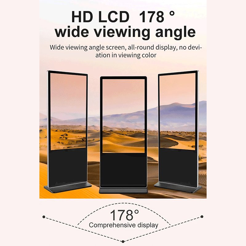 LuxGaze Floor Stand Lcd Touch Screen Advertising Display 55 Inch Smart Kiosk Vertical LCD Interactive Panel Digital Signage