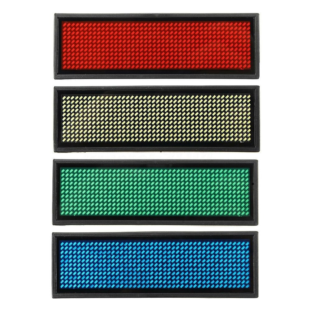 Multi-language LED Programable Badges Name Tags Green Scrolling Text Message Name Card tag Sign Advertising Board