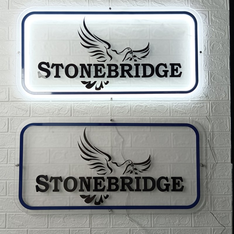 Kexian Custom LED Backlit Acrylic Letter Background Logo Business Indoor Wall Signage Glow Sign Board Acrylic Logo