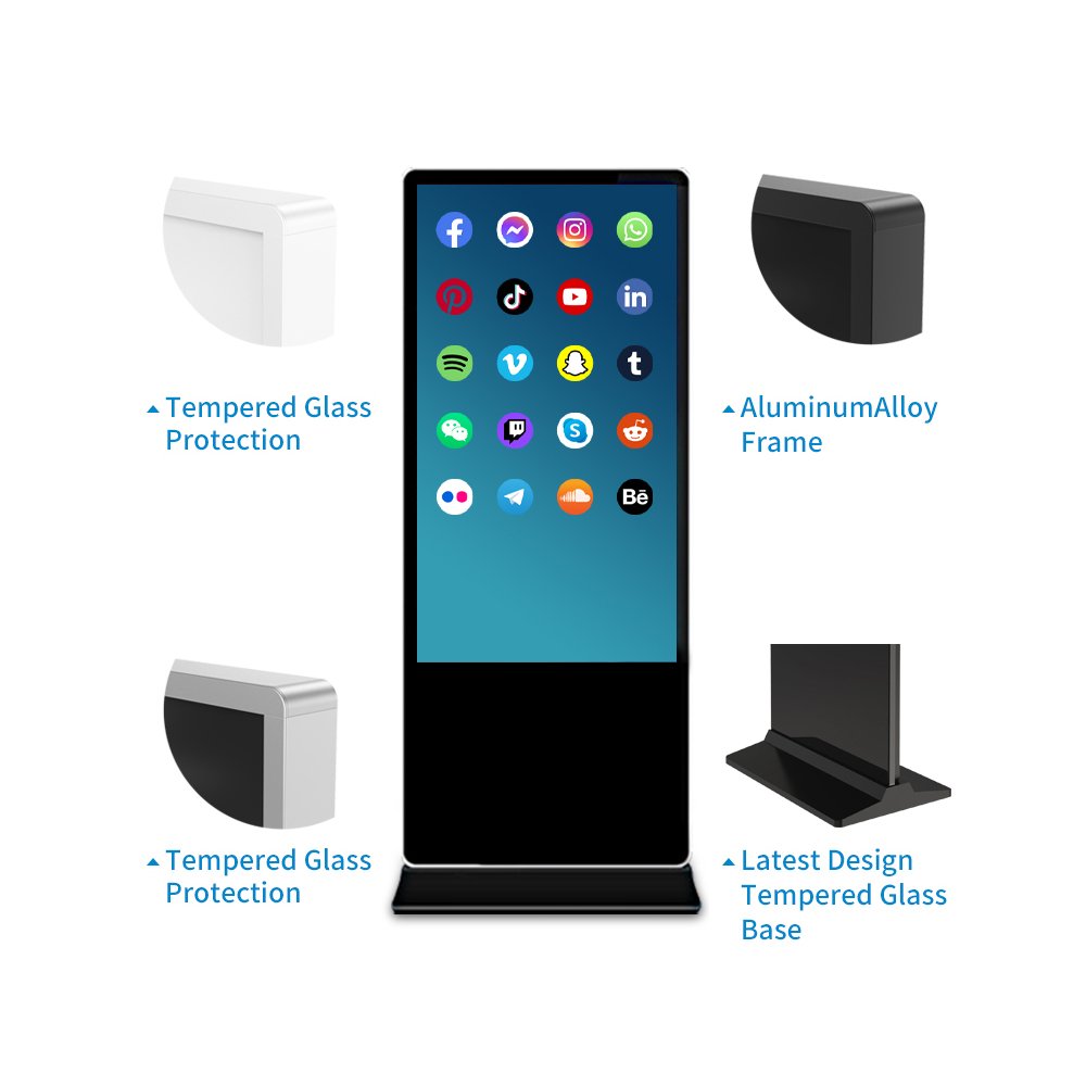 32" 40" 43" 50" 55" 65" 75" 85" 100" super size touch screen flood standing electronic advertising player boards