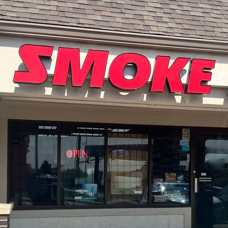 LOGO 3D LED Smoke Shop Led Sign Board Light Frontlit Name Board Design Signboard Outdoor Window Sign Advertising For Smoke Shop