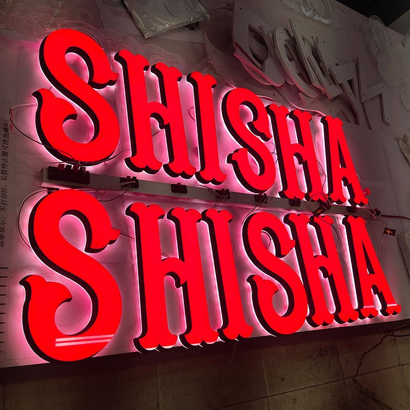 LOGO 3D LED Smoke Shop Led Sign Board Light Frontlit Name Board Design Signboard Outdoor Window Sign Advertising For Smoke Shop