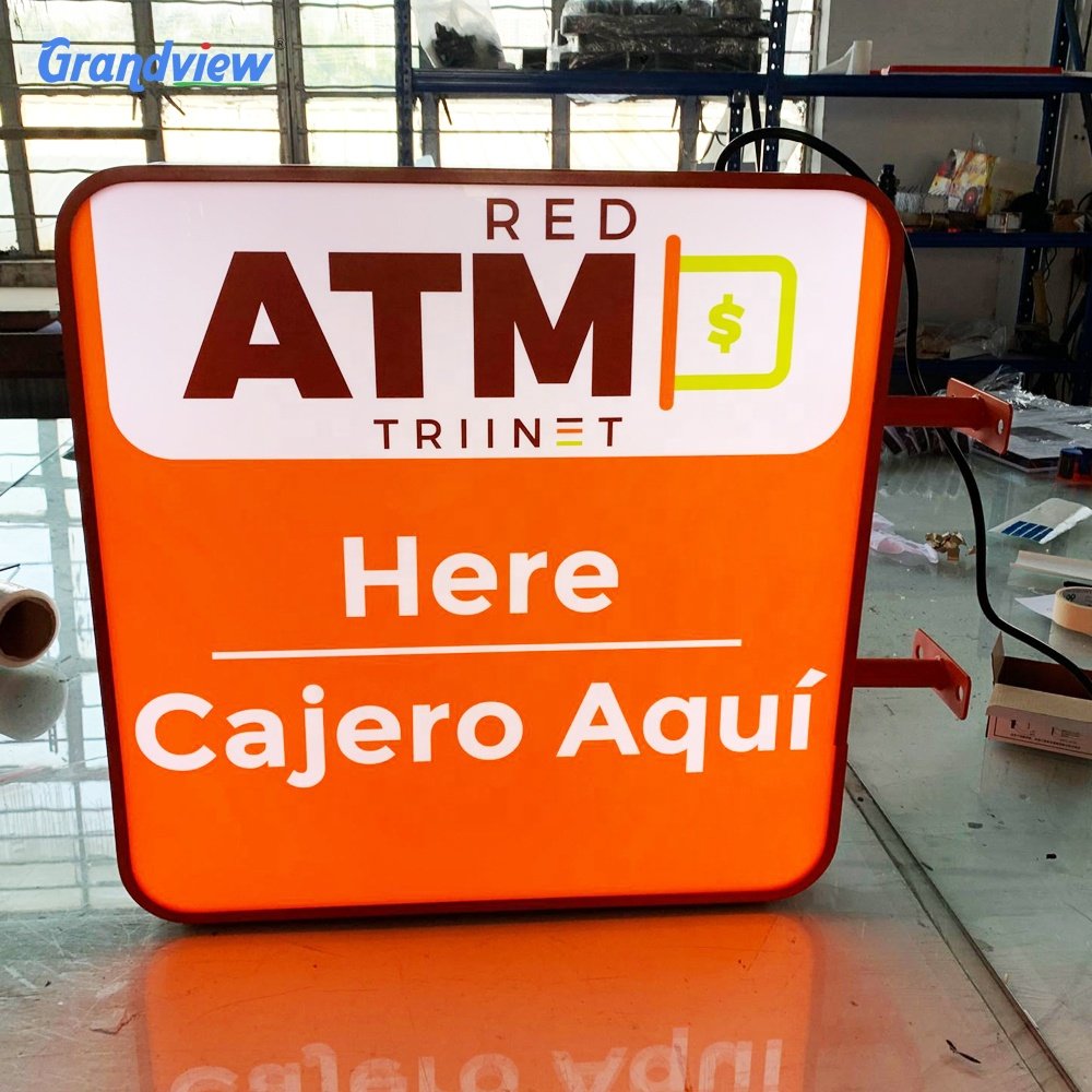 3D Illuminate PMMA Vacuum Formed Sign Round Retangular Customized Blister Light Box