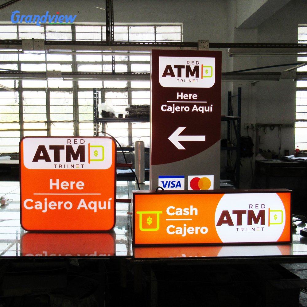 3D Illuminate PMMA Vacuum Formed Sign Round Retangular Customized Blister Light Box
