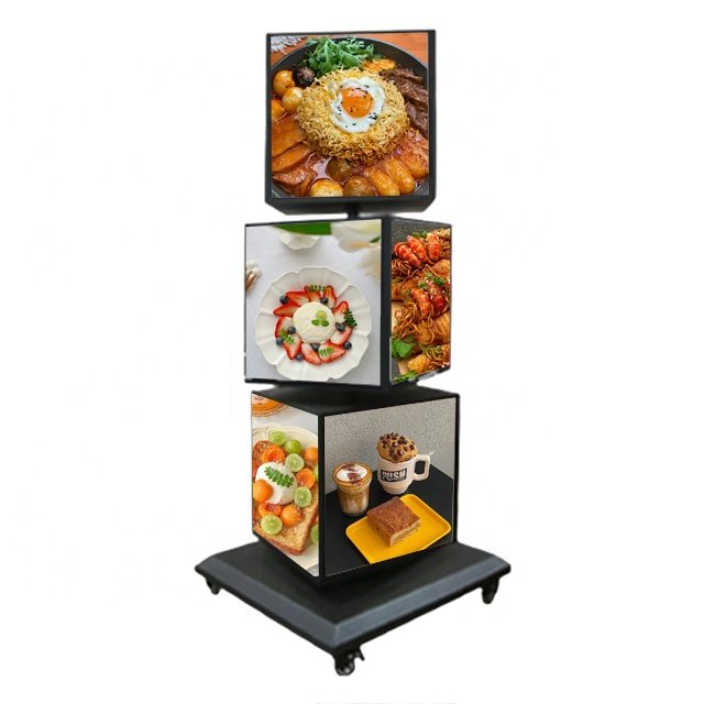 Floor Sign Board Led Light Box Poster Frame Display Advertising Outdoor Square Acrylic Rotating Lightbox