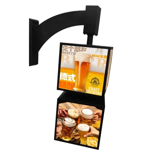 Floor Sign Board Led Light Box Poster Frame Display Advertising Outdoor Square Acrylic Rotating Lightbox