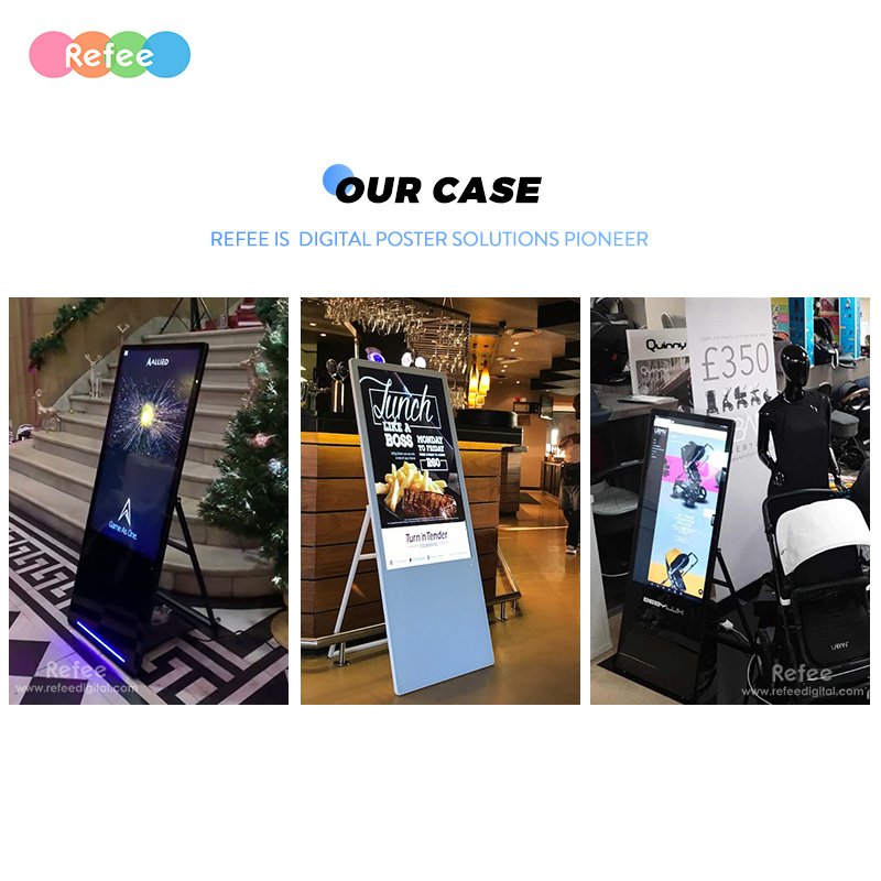 Refee Good Quality lcd Advertising Sign Boards foldable portable digital signage