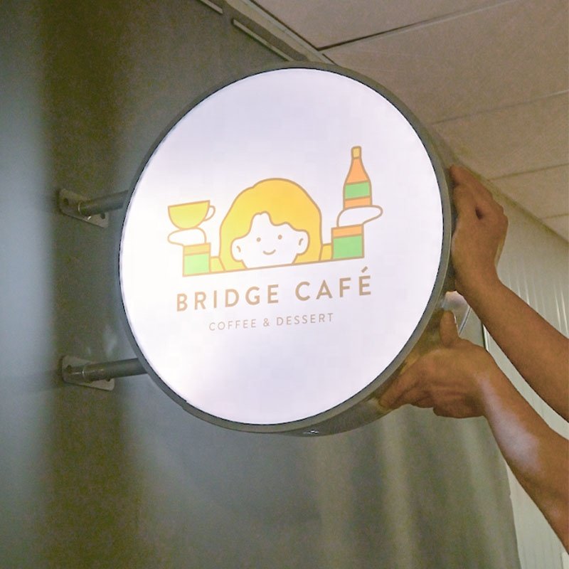 Kexian Custom Outdoor Coffee Shop LED Sign Board Advertising Light Boxes Business Double Sided Acrylic LED Light Box