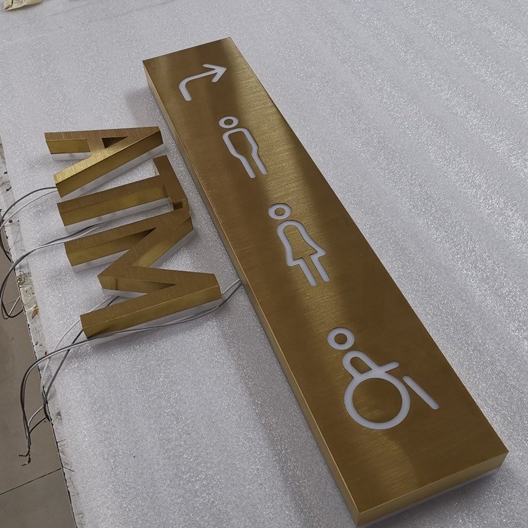 Custom information signs restroom etc.toilet advertising light boxes indoor sign board for store mall hotel