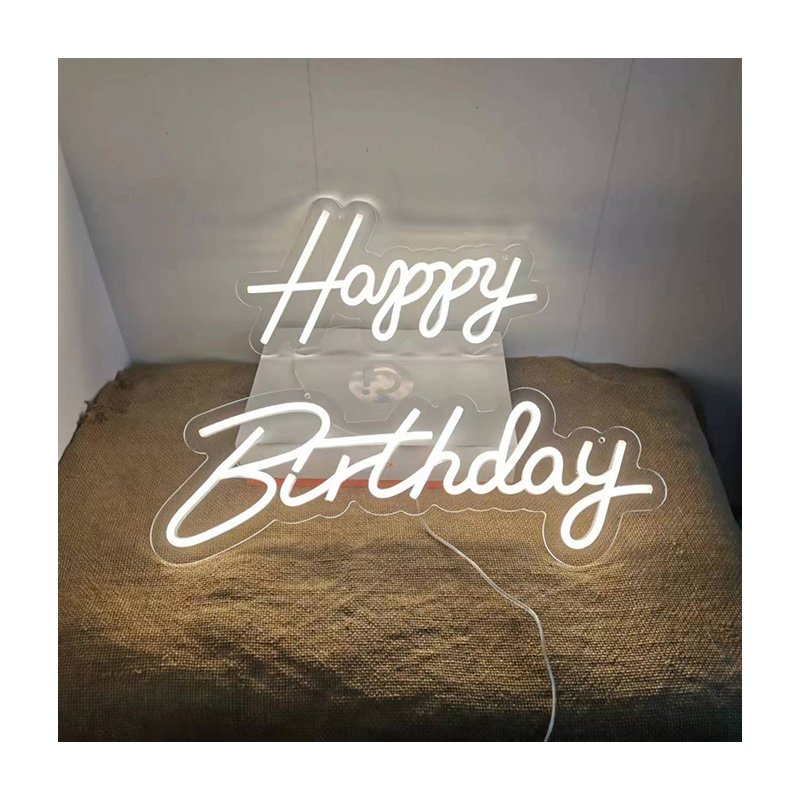 drop neon fast delivery Led Advertising Happy birthday Neon Light Signs Wedding Bar Party acrylic neon sign