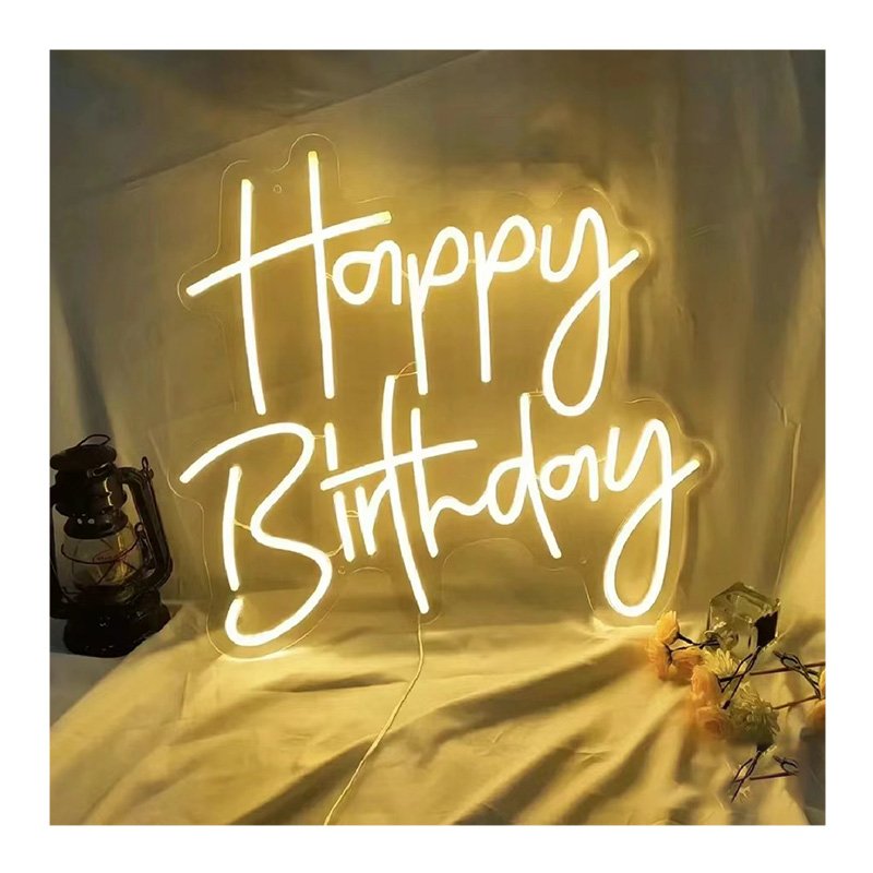 drop neon fast delivery Led Advertising Happy birthday Neon Light Signs Wedding Bar Party acrylic neon sign