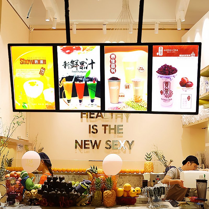 Custom Slim Wall Mount Indoor Advertising Boards Aluminum Lightbox Frame Magnetic for A3 size