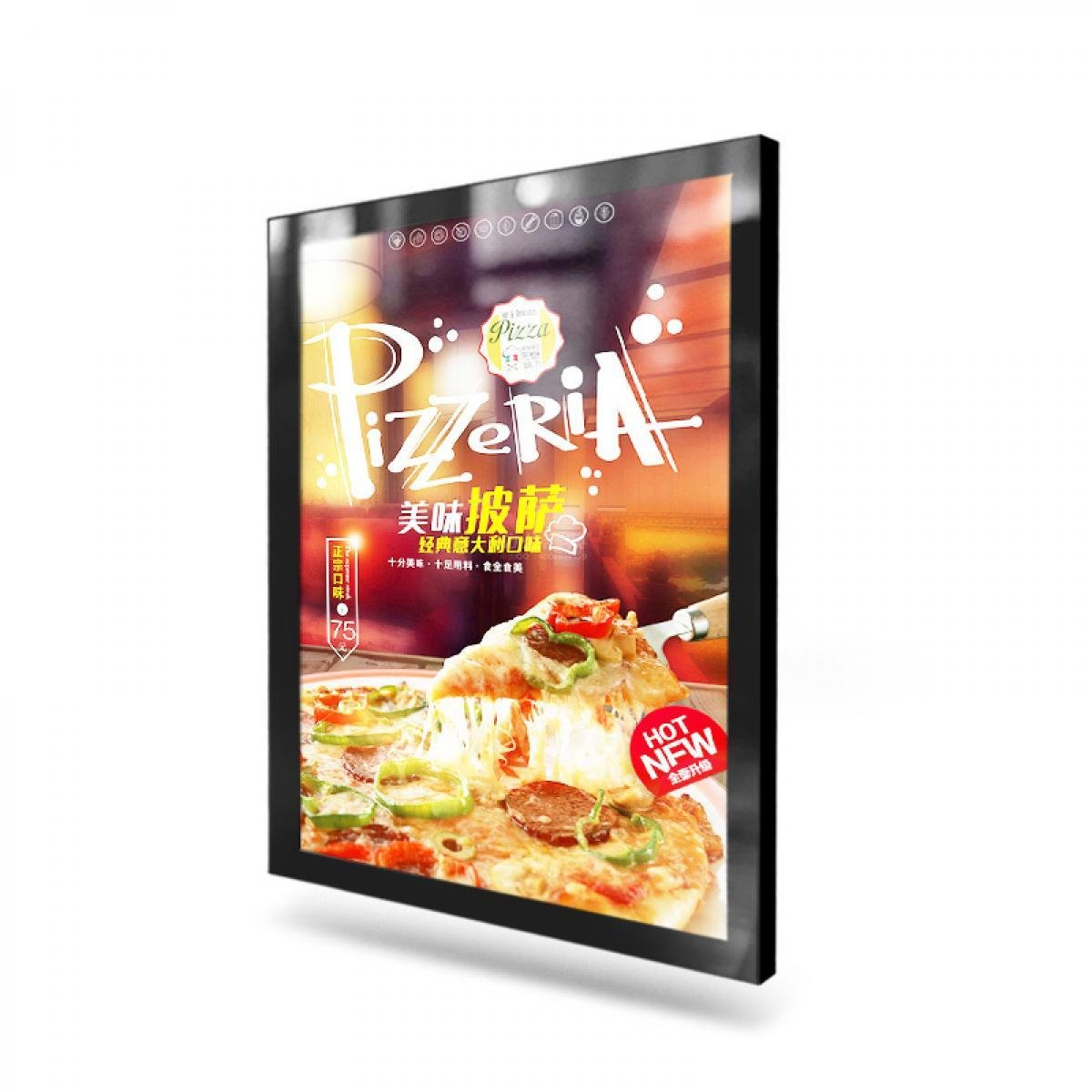 Custom Slim Wall Mount Indoor Advertising Boards Aluminum Lightbox Frame Magnetic for A3 size